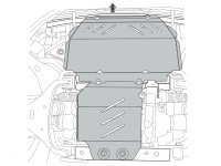 Skid plate for Ford Ranger 2012-, 3 mm steel (engine)