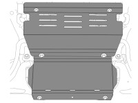 Skid plate for Mitsubishi Pajero V80, 2,5 mm steel (radiator + engine)