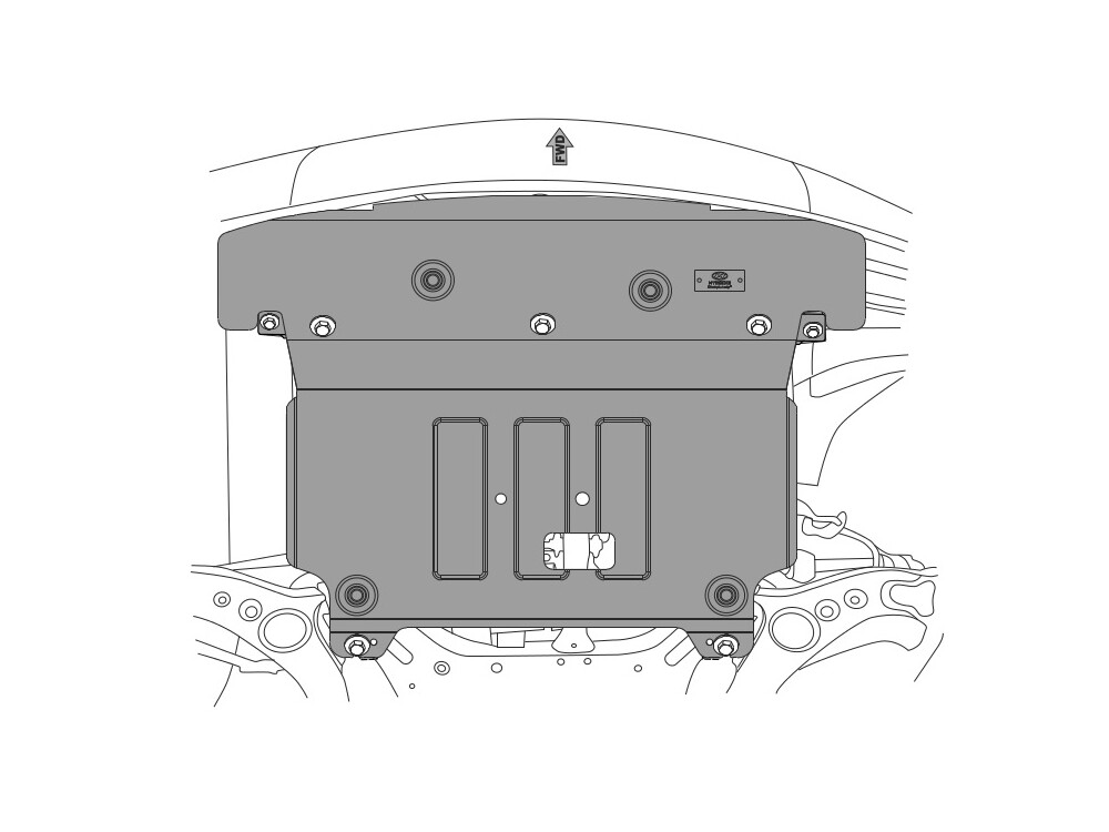 Unterfahrschutz für Hyundai Santa FE 2012-, 4 mm Aluminium gepresst (Motor + Getriebe)