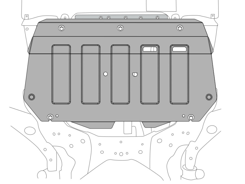 Unterfahrschutz für Mazda 3 2013-, 4 mm Aluminium gepresst (Motor + Getriebe)