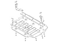 Skid plate for Seat Leon 2005-, 2 mm steel (engine + gear box)