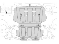Unterfahrschutz für Toyota Hilux 2016-, 2,5 mm Stahl gepresst (Motor)