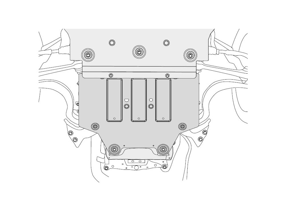 Skid plate for Audi A4 2015-, 4 mm aluminium (gear box)