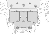 Skid plate for Audi A4 2015-, 4 mm aluminium (gear box)