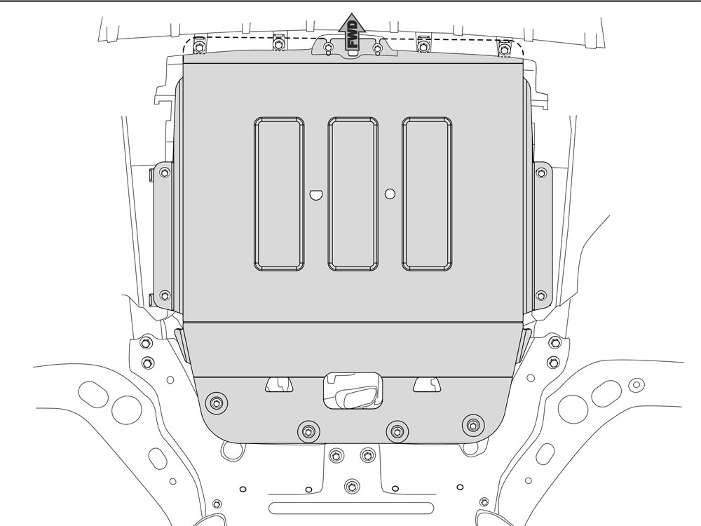 Skid plate for BMW X1 F48, 2,5 mm steel (engine + gear box)