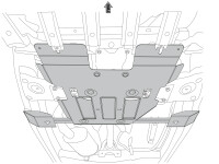 Skid plate for VW Amarok 2016-, 2,5 mm steel (gear box +...