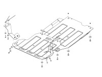 Skid plate for Isuzu D-Max 2012-, 4 mm aluminium (gear box + transfer case)