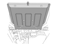Skid plate for Toyota Land Cruiser J15 2018-, 3 mm steel (gear box + transfer case)