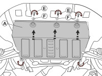 Unterfahrschutz für Peugeot Expert / Traveller 2020-, 4 mm Aluminium gepresst (Motor + Getriebe)