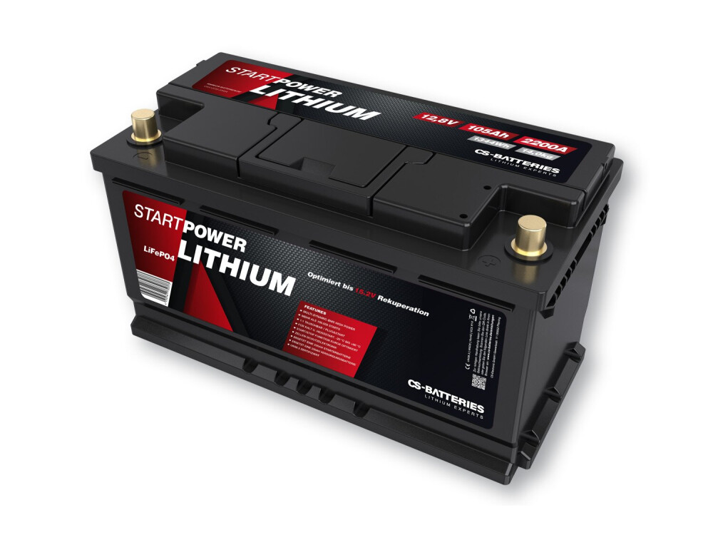 Lithium LiFePo4 Auto Starter Batterie 12V / 60Ah BMS -1200A(EN) Peak