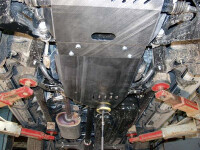 Skid plate for Toyota Land Cruiser J12, 2,5 mm steel (gear box + transfer case)