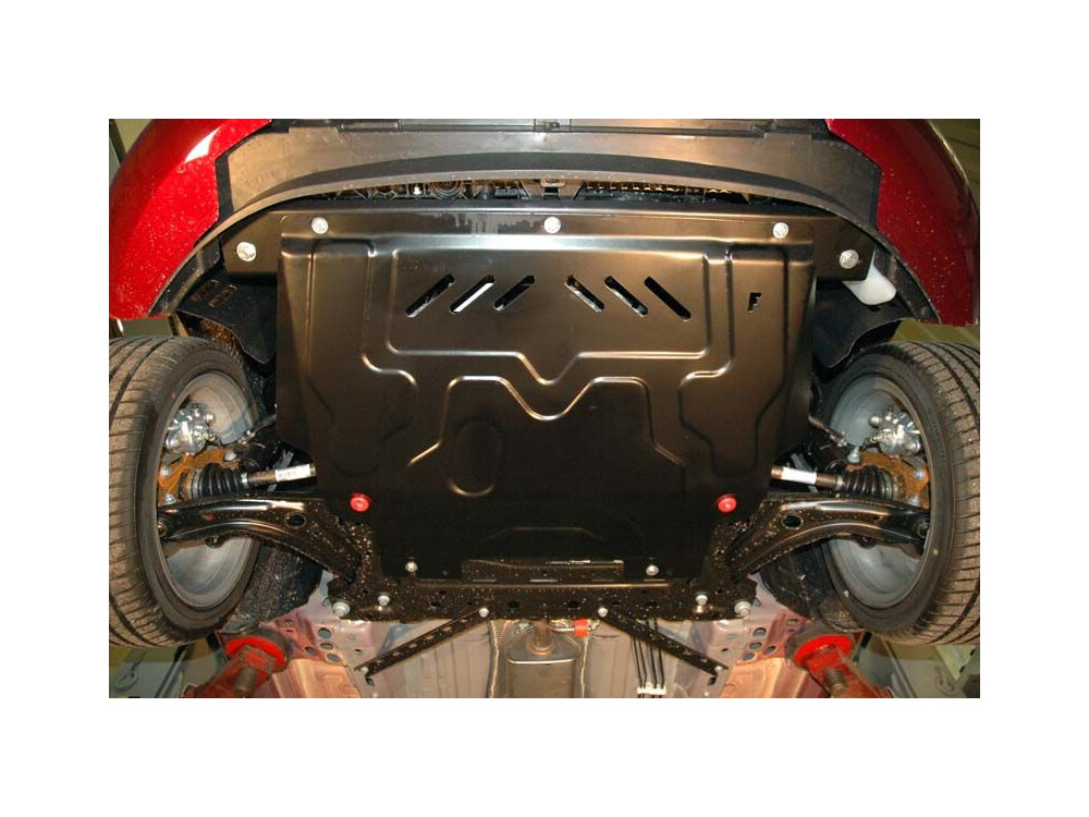 Unterfahrschutz für Ford Fiesta 2008-, 2 mm Stahl gepresst (Motor + Getriebe)