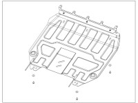 Skid plate for Hyundai ix20, 1,8 mm steel (engine + gear...