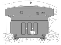 Unterfahrschutz für Hyundai Santa FE 2012-, 2,5 mm Stahl gepresst (Motor + Getriebe)