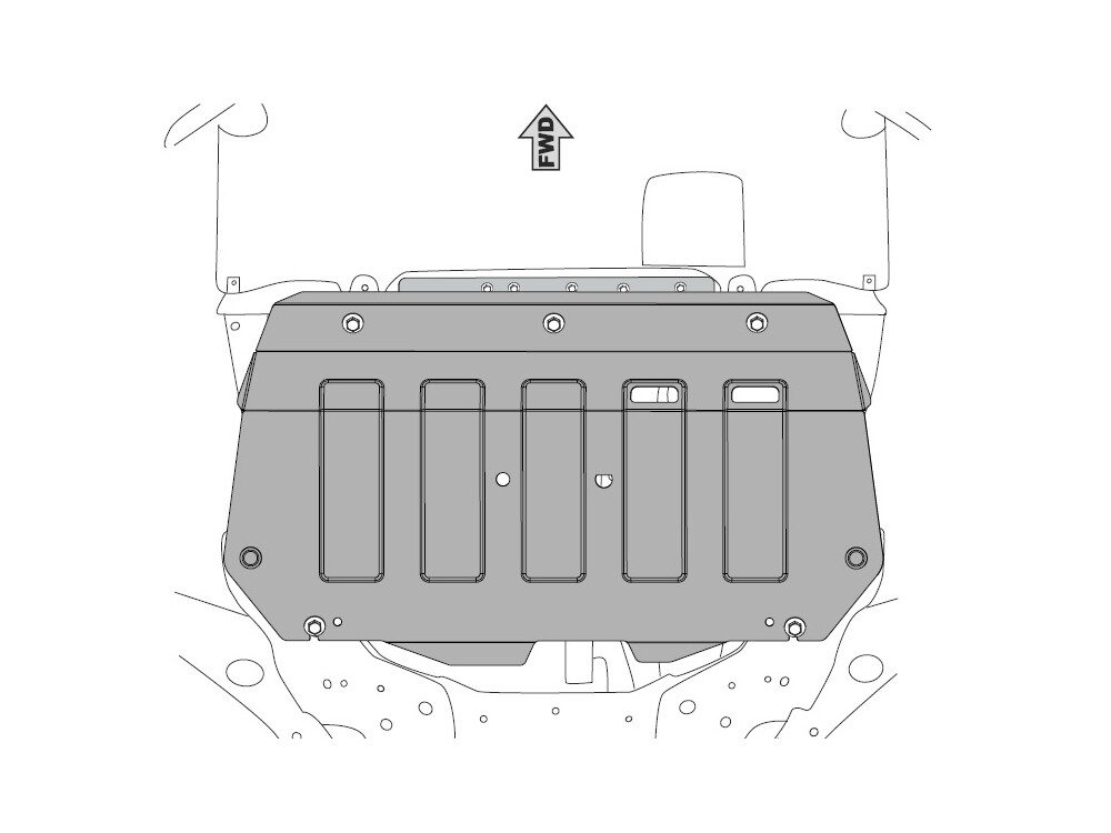Skid plate for Mazda CX-5, 5 mm aluminium (engine + gear box)