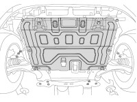 Skid plate for Mazda CX-7, 5 mm aluminium (engine + gear...